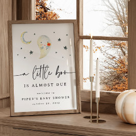 Póster Signo de bienvenida de Baby Shower de Cute Ghost H