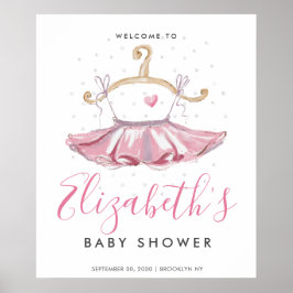 Póster Signo de bienvenida de Baby Shower de Cute Pink Tu