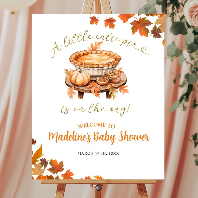 Póster Signo de bienvenida de Baby Shower de Cutie Pie (Subido por el creador)
