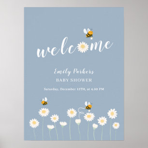 Póster Signo de bienvenida de Baby Shower de Daisy Bloom 