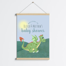 Póster Signo de bienvenida de Baby Shower de Dragón mágic