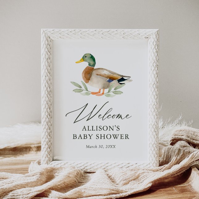 Póster Signo de bienvenida de Baby Shower de Duck (Subido por el creador)
