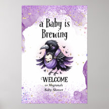 Signo de bienvenida de Baby Shower de gótico Black