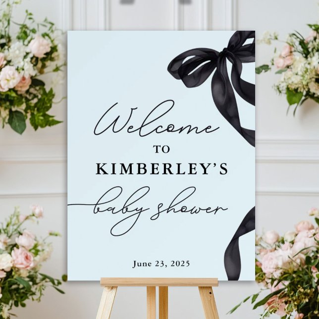 Póster Signo de bienvenida de Baby Shower de Hello Baby B (Subido por el creador)