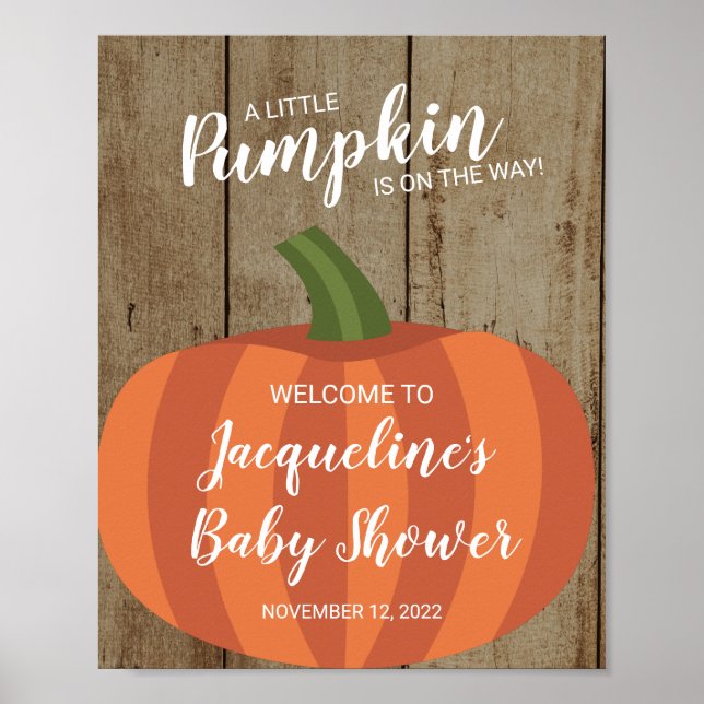 Póster Signo de bienvenida de Baby Shower de la caída de  (Frente)