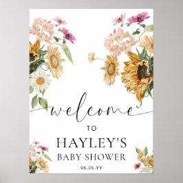 Póster Signo de bienvenida de Baby Shower de la caída del