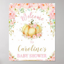 Signo de bienvenida de Baby Shower de la calabaza 