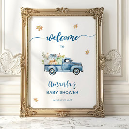 Póster Signo de bienvenida de Baby Shower de la calabaza
