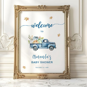 Póster Signo de bienvenida de Baby Shower de la calabaza 