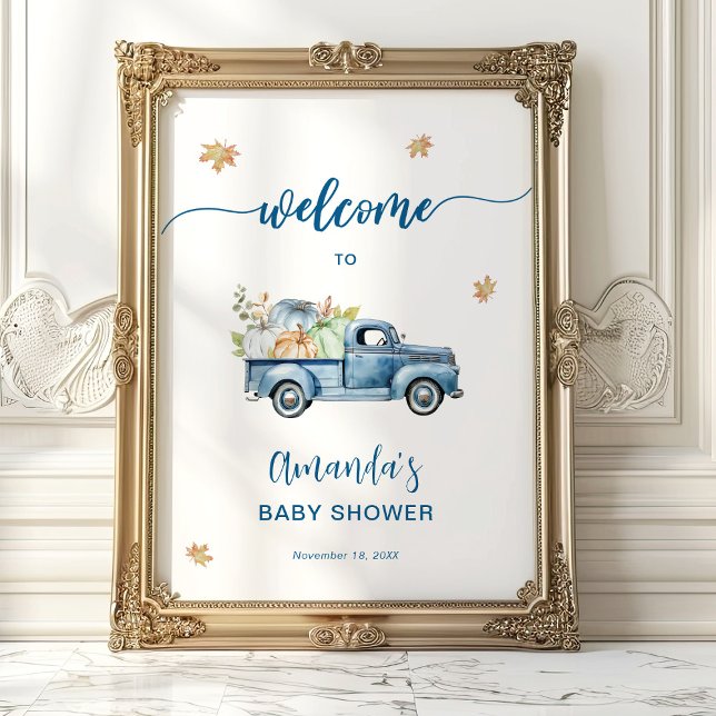 Póster Signo de bienvenida de Baby Shower de la calabaza  (Subido por el creador)