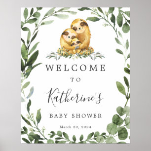 Póster Signo de bienvenida de Baby Shower de la familia S