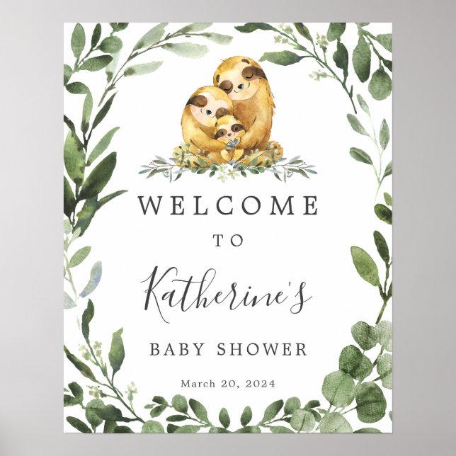 Póster Signo de bienvenida de Baby Shower de la familia S (Frente)