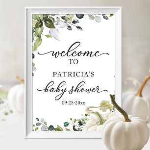 Póster Signo de bienvenida de Baby Shower de la piel de c