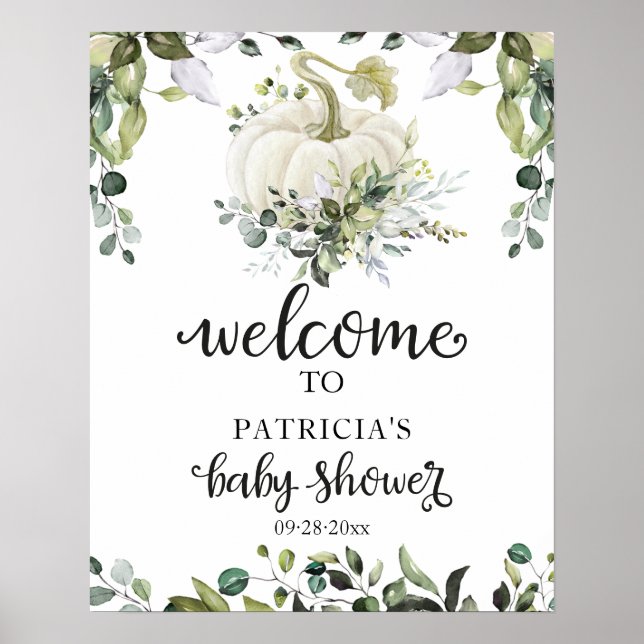 Póster Signo de bienvenida de Baby Shower de la piel de c (Frente)