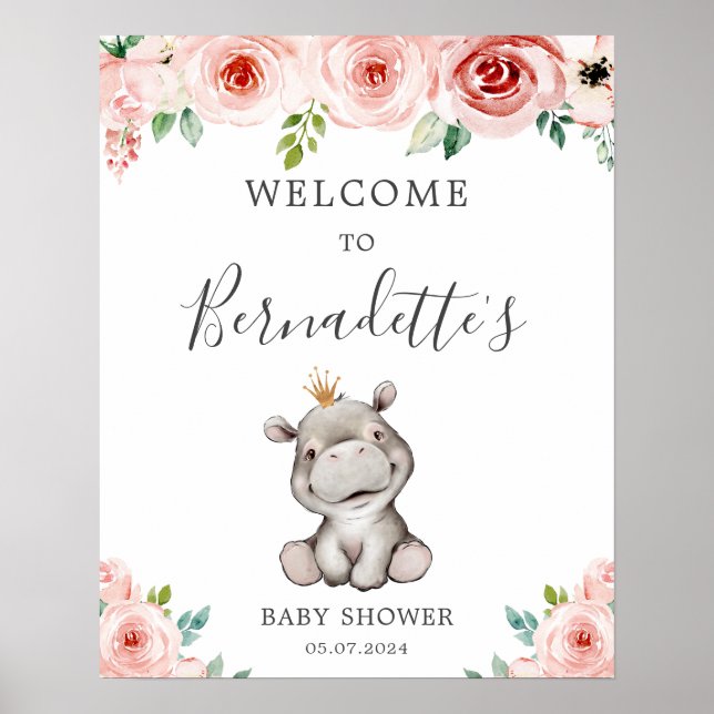 Póster Signo de bienvenida de Baby Shower de la Princesa  (Frente)