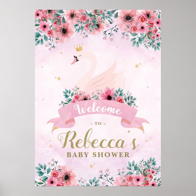 Póster Signo de bienvenida de Baby Shower de la Princesa  (Frente)