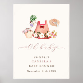 Póster Signo de bienvenida de Baby Shower de la ropa de j