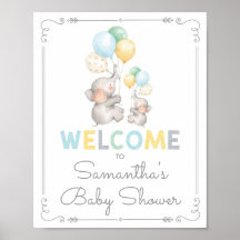 Signo de bienvenida de Baby Shower de la selva de 