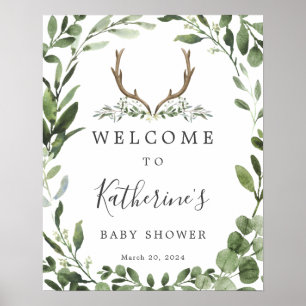 Póster Signo de bienvenida de Baby Shower de Lumberjack D