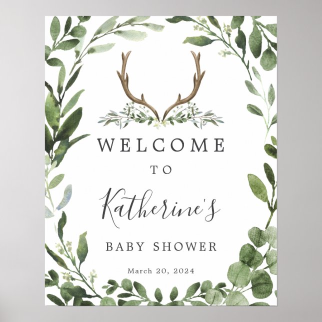 Póster Signo de bienvenida de Baby Shower de Lumberjack D (Frente)