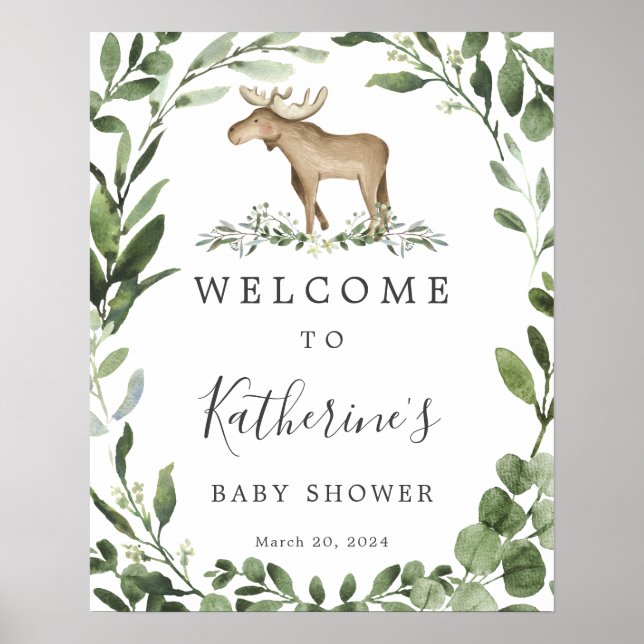 Póster Signo de bienvenida de Baby Shower de Lumberjack M (Frente)