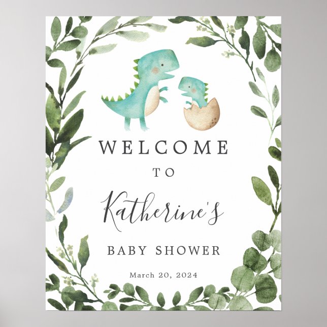 Póster Signo de bienvenida de Baby Shower de mami Baby Di (Frente)