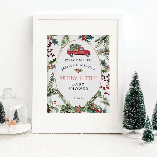 Póster Signo de bienvenida de Baby Shower de Merry Little (Subido por el creador)