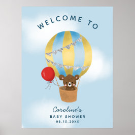 Póster Signo de bienvenida de Baby Shower de niño con glo