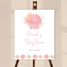 Póster Signo de bienvenida de Baby Shower de Ocean Shell