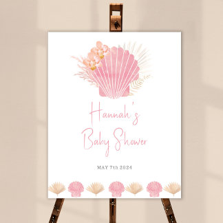 Póster Signo de bienvenida de Baby Shower de Ocean Shell