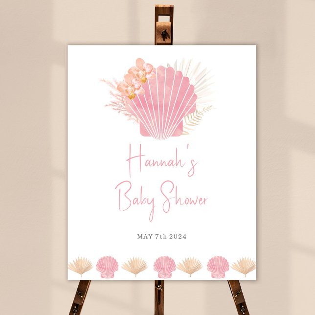 Póster Signo de bienvenida de Baby Shower de Ocean Shell (Subido por el creador)