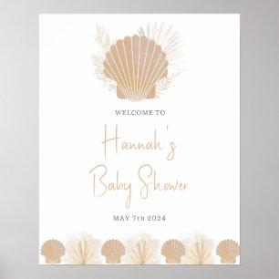 Póster Signo de bienvenida de Baby Shower de Ocean Shell