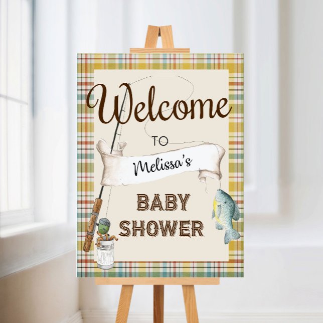 Póster Signo de bienvenida de Baby Shower de pesca rusa (Subido por el creador)