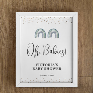 Póster Signo de bienvenida de Baby Shower de Rainbow Boy