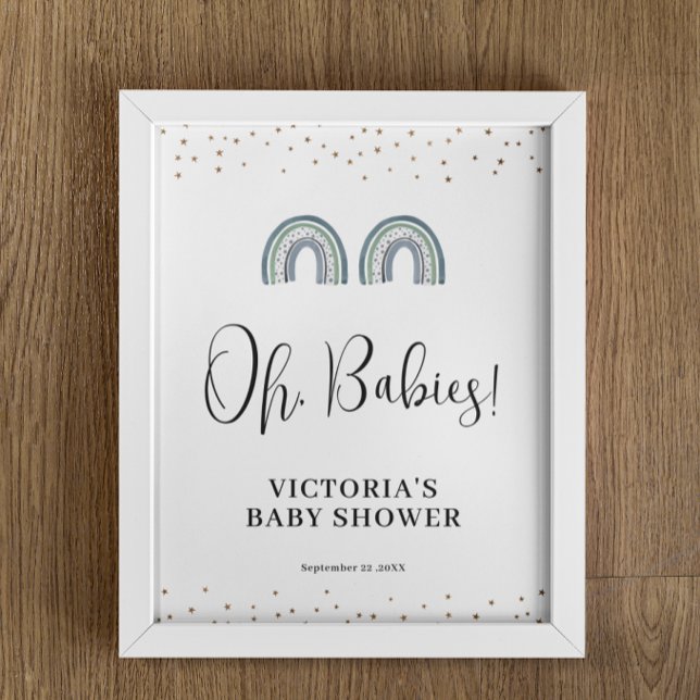 Póster Signo de bienvenida de Baby Shower de Rainbow Boy  (Subido por el creador)