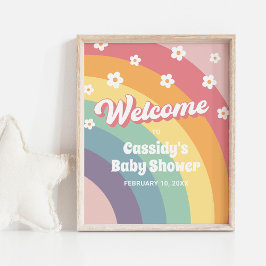 Póster Signo de bienvenida de Baby Shower de Rainbow Dais