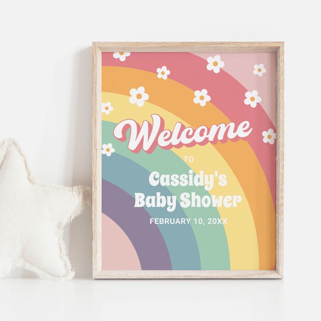 Póster Signo de bienvenida de Baby Shower de Rainbow Dais (Subido por el creador)