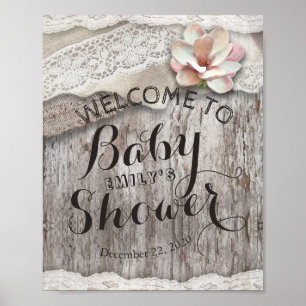 Póster Signo de bienvenida de Baby Shower de Rusood Burla