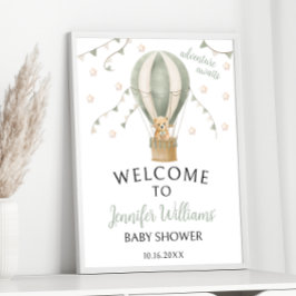 Póster Signo de bienvenida de Baby Shower de Sage Green T
