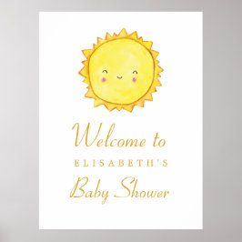 Póster Signo de bienvenida de Baby Shower de Sun / Gracia