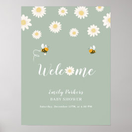 Póster Signo de bienvenida de Baby Shower de Sweet Daisy