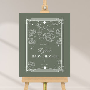 Póster Signo de bienvenida de Baby Shower de Tarot Sage C