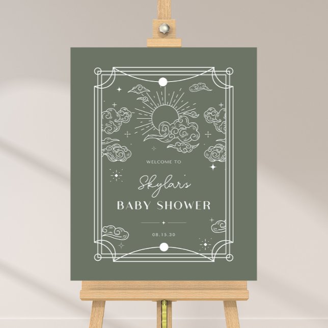 Póster Signo de bienvenida de Baby Shower de Tarot Sage C (Subido por el creador)