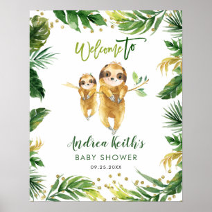 Póster Signo de bienvenida de Baby Shower de Trópico Boy 