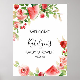 Póster Signo de bienvenida de Baby Shower de verano de fr