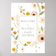 Signo de bienvenida de Baby Shower de Wildflower F