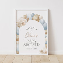 Signo de bienvenida de Baby Shower del Boho Pampas