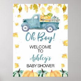Póster Signo de bienvenida de Baby Shower del camión de c