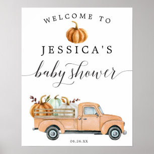 Póster Signo de bienvenida de Baby Shower del camión de c