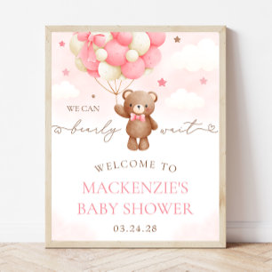 Póster Signo de bienvenida de Baby Shower del Chica de gl